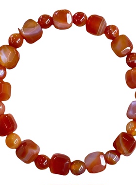 天然红玛瑙切面手串饰品