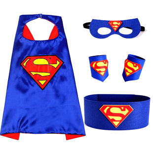 万圣节披风儿童服 成人cos美国队长超级英雄绿巨人蜘蛛侠眼罩斗篷