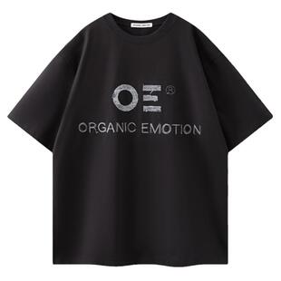 ORGANIC EMOTION重磅刺绣工艺水洗落肩五分袖短袖OE【张极同款】