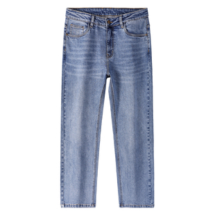 大大牛 14OZ重磅加厚秋冬牛仔裤男弹力直筒宽松高腰深裆休闲时尚