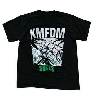 KMFDM 乐队摇滚vintage古着创意趣味撞色拼接哥特风情侣短袖T恤