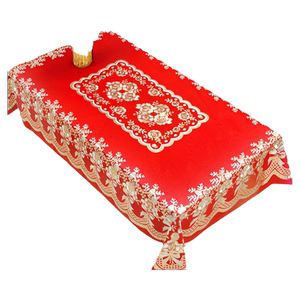 结婚茶几桌布红色防水防油免洗喜庆婚庆大红色餐桌布客厅茶几台布