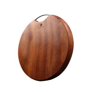 原森太菜板家用抗菌防霉乌檀木整木圆形切菜砧板厨房专用实木案板