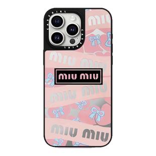 CAREGNBA联名MIUMIU粉色适用iPhone17ProMax手机壳苹果16plus透明15pro亚克力14全包13防摔12网红11明星女款