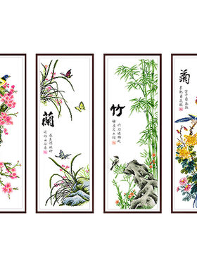 线绣春天十字绣简约玄关十字绣