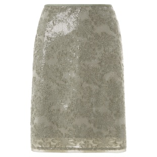 朗姿H型剪花珠片绣设计感半身裙优雅通勤风短裙女2026年春季新款