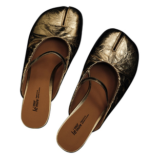 Le' Murmure 夏季新款分趾鞋复古风高跟半拖鞋法式气质穆雷鞋