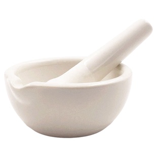 岩彩画专用乳钵大中小号陶瓷研钵磨捣杵子加棒捣药罐捣蒜器捣药钵拾梦美术画画工笔画国画颜料