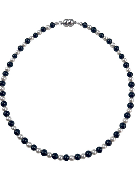 施家珍珠黑玛瑙拼接款项链手链女磁吸扣小众显白精致轻奢高级感