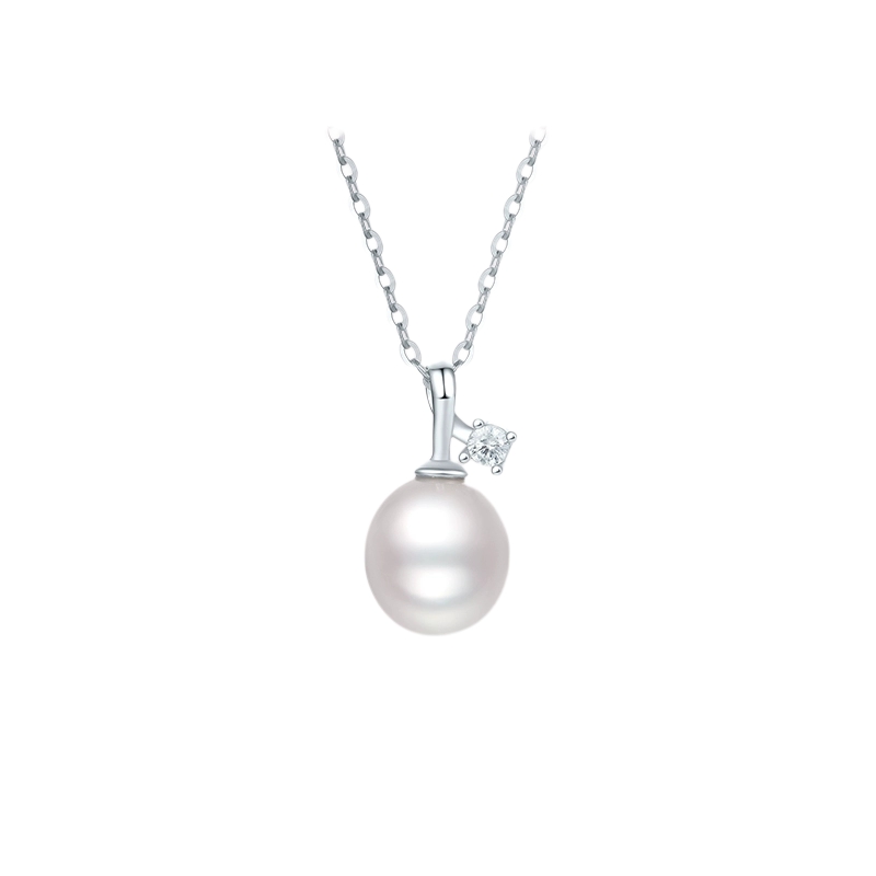 周六福S925银项链女淡水珍珠链坠优雅轻奢节日礼物送女友