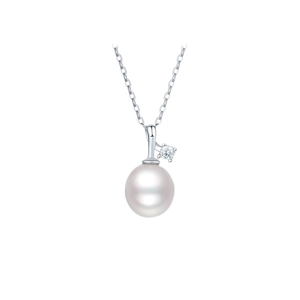 周六福S925银项链女淡水珍珠链坠优雅轻奢送女友节日礼物