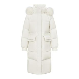 雪中飞2024冬款女士长款可脱卸帽羽绒服狐狸毛时尚休闲炸街高级