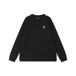 US联邦街牌科技速干长袖秋冬透气面料宽松街舞嘻哈纯色休闲打底衫