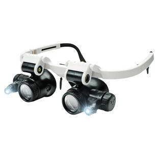 眼镜型头戴式放大镜双目带灯电子维修钟表专用高清手机电路板老花