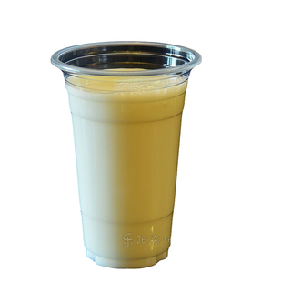 加厚360/400/450/500ml一次性塑料奶茶杯透明杯光杯果汁杯豆浆杯