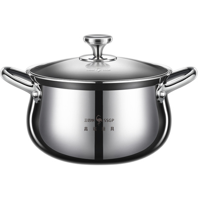 特厚316L不锈钢汤锅大肚锅防溢锅