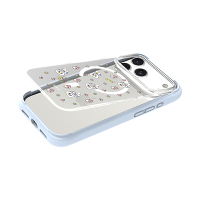 OyriuasX条带兔莉可联名 iPhone手机壳  樱桃牛奶  磨砂磁吸可拆卸硅胶边框 触控按键全包手机保护套抗指纹
