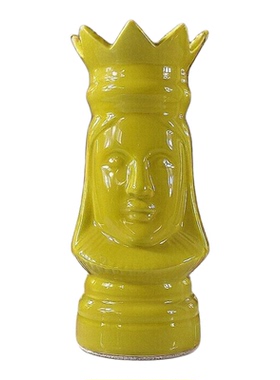 北欧风格柠黄国王女王皇冠摆件