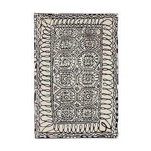 西班牙nanimarquina纯羊毛手工高密度黑白简约客厅卧室地毯块毯