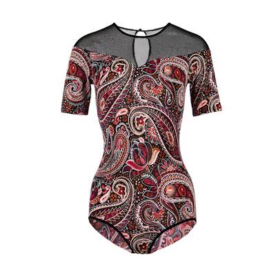 IFV网纱透视短袖拉丁舞上衣