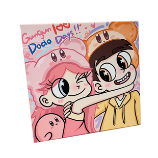 星蝶公主风情侣礼物手绘装饰画油画布定制卡通画闺蜜真人照片挂画