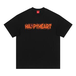 查尔斯桃心 日系圆领短袖t恤男2026年夏季新款情侣无性别纯棉上衣