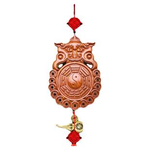 桃木虎头八卦镜兽头厕所挂件解决大门卧室厨房入户门对卫生间门污