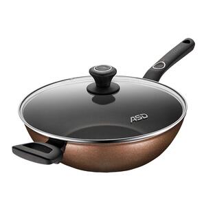 爱仕达不粘锅炒锅家用炒菜锅电磁炉专用燃气煤气灶适用锅具平底锅