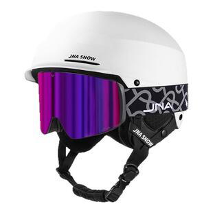 蕉牛滑雪头盔雪镜一体式护目镜女生高清防雾盔帽专业单板护具全套