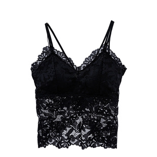 蕾丝深V吊带美背背心女夏季外穿内搭带胸垫2021新款抹胸法式上衣