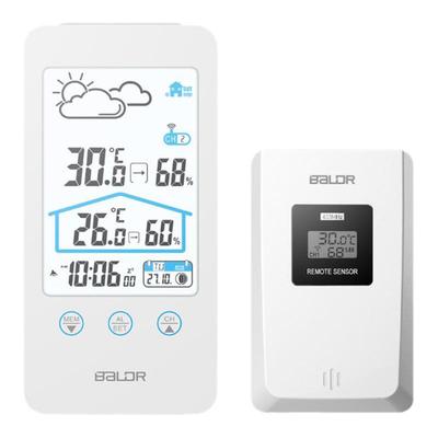 家用简约温度计无线精准温湿度计室内外穿衣气象站天气预报电子钟