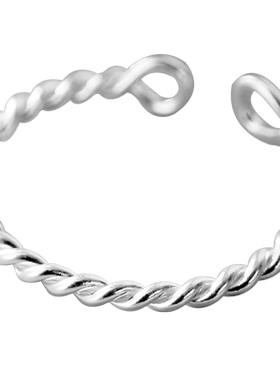 925银简约麻绳戒指时尚个性尾戒