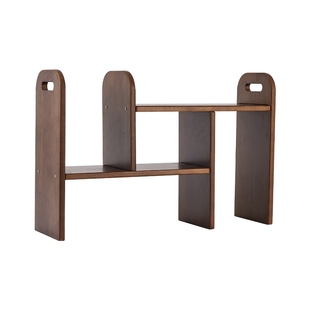 纯实木可伸缩桌面小书架多层简易置物架办公室收纳架书桌上小书柜