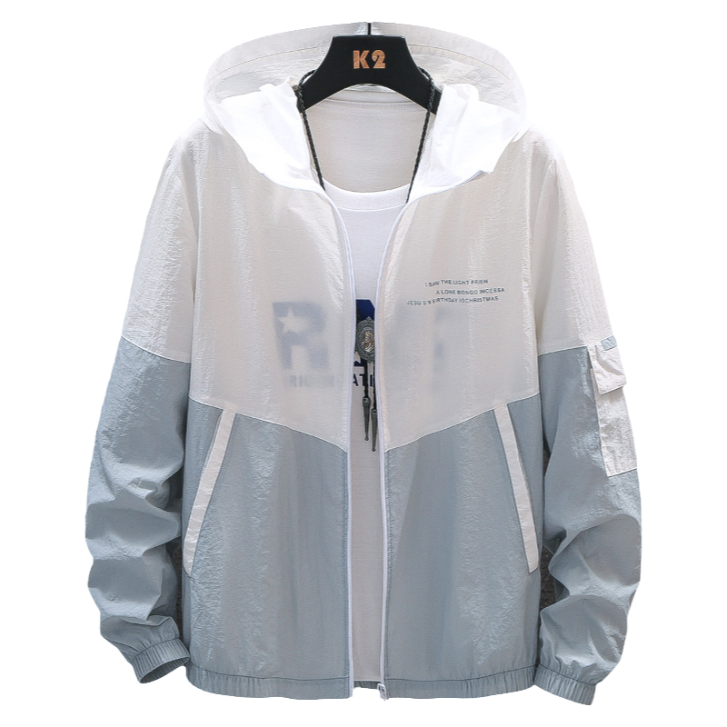 防晒衣男夏季薄款透气皮肤衣男士韩版修身防晒服潮流帅气外套夹克