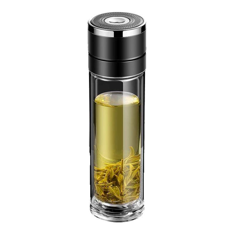 高档水杯一键开盖玻璃杯耐高温