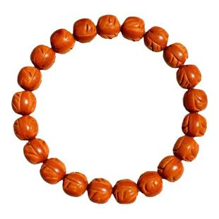 天然秦岭野生桃核桃胡手串老型光珠龙纹佛珠串保平安男女文玩