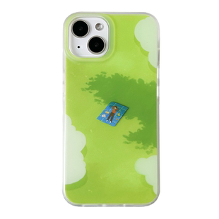 白小白原创磨砂手机壳夏天绿色imd双层iphone16pro苹果17抗黄15promax防摔iPhone14软壳春夏治愈ins插画小众