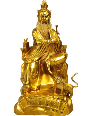 纯铜张天师供奉神像摆件