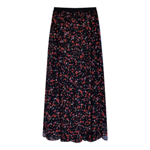 因由 獨家印花设计感波嬉风印花小众浪漫开叉宽松显瘦半身长裙女