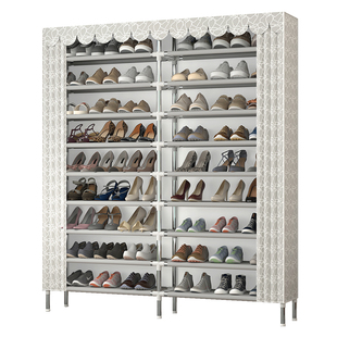 简易鞋架家用门口省空间经济型防尘布鞋柜钢管置物架多功能鞋架子