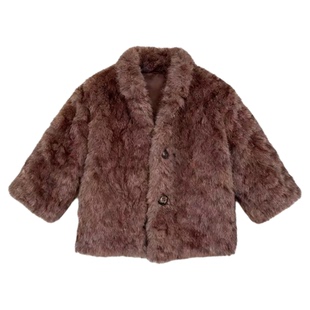 男童韩版皮草外套儿童加厚保暖毛毛棉衣宝宝冬季洋气夹棉宽松棉袄