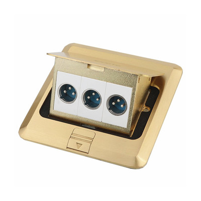 公卡农话筒地插座 卡隆大三芯XLR平衡插音频麦克风会议室地面插座