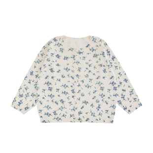 幼悠女童2026春季新款蓝色小碎花毛衣开衫时尚百搭早春儿童上衣潮