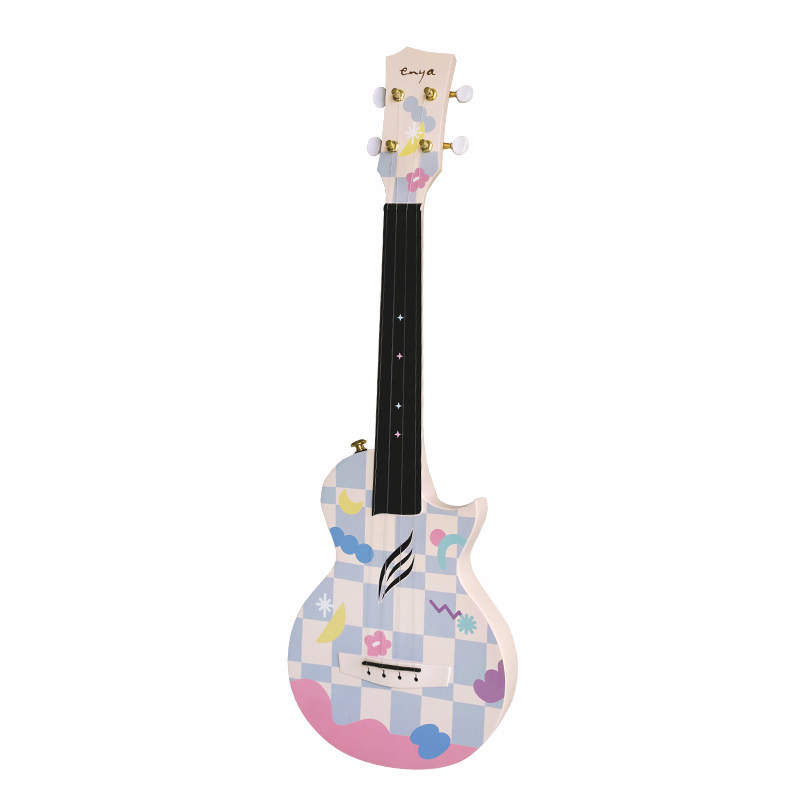 白熊恩雅Nova芝芝蓝莓棋盘格碳纤维尤克里里儿童初学者男女入门23