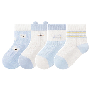 婴儿袜子春夏季薄款新生幼儿0到3月纯棉男女宝宝a类不勒腿防脱落