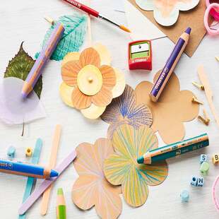 德国STABILO思笔乐Woody 3 in 1无敌乐8806多用途彩色画笔6色蜡笔