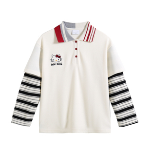 女童长袖T恤2026新款春装女大童洋气韩系版打底衫儿童衣服假两件