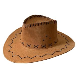 西部牛仔帽子女复古美式川西防晒帽海边新疆草原遮阳骑士帽男旅游