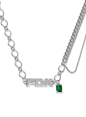 原创正品字母古巴链拼接项链男