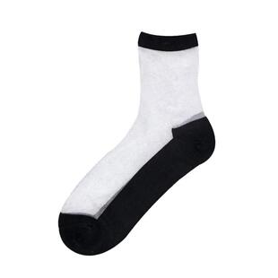 袜子女短夏季薄款水晶丝玻璃耐磨吸汗防滑花边棉底中筒丝袜长袜女